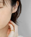 【ステンレス】ニュアンスフープピアス[M][TESHIGOTO]