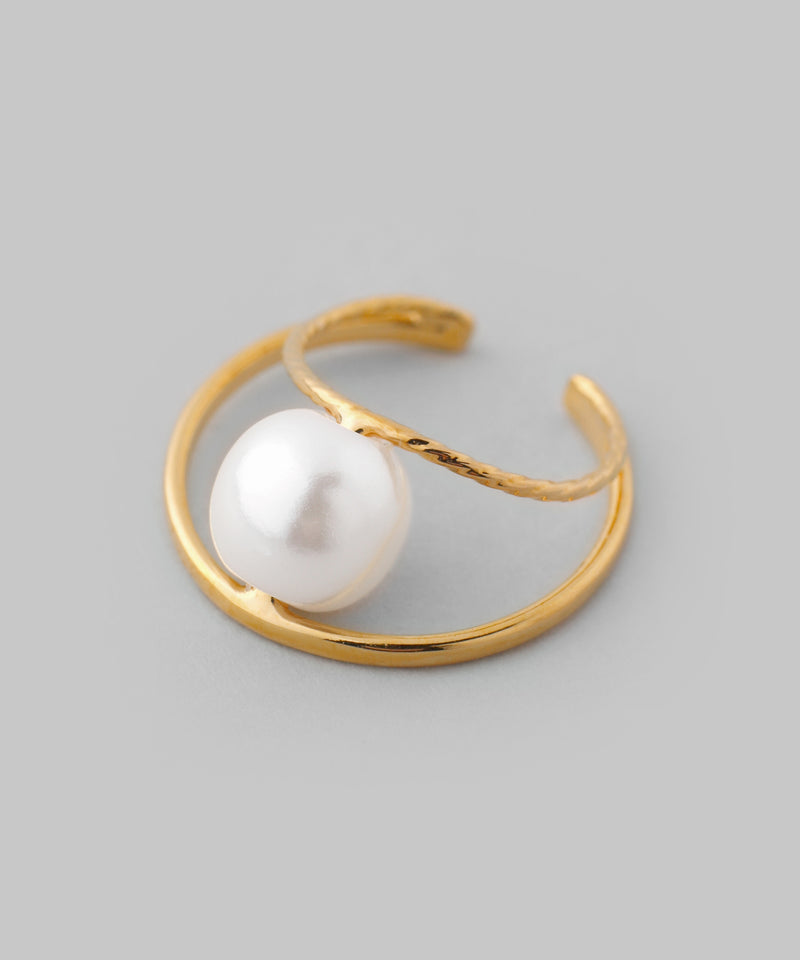 【ステンレス】パールイヤーカフ[TESHIGOTO]