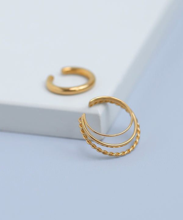 【ステンレス】トリプルラインイヤーカフ[TESHIGOTO]