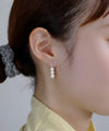 【ステンレス】パール×メタルバーピアス[TESHIGOTO]
