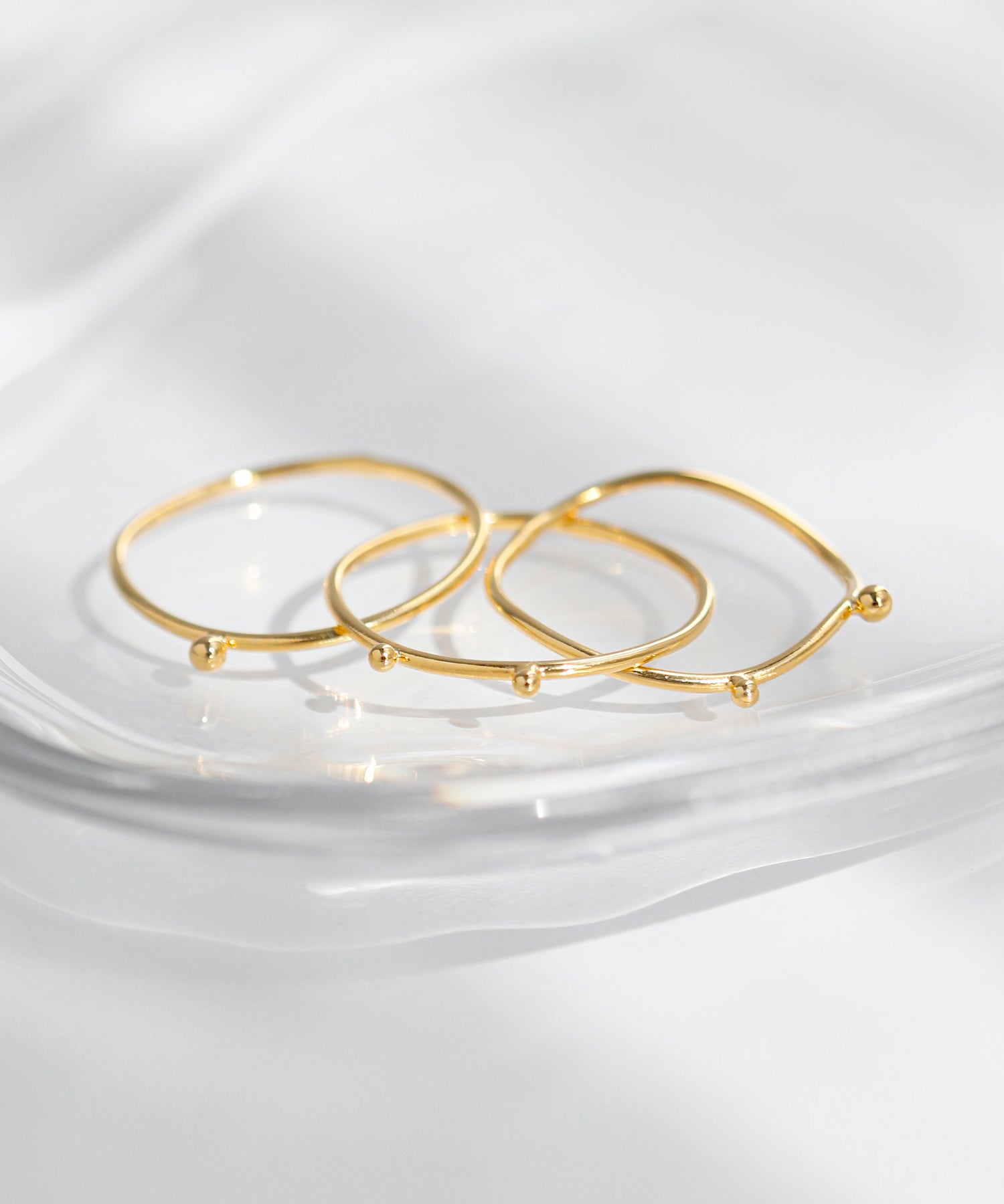 ANEMONE】【ステンレス】3連メタルポイントリング[TESHIGOTO