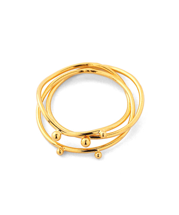 ANEMONE】【ステンレス】3連メタルポイントリング[TESHIGOTO