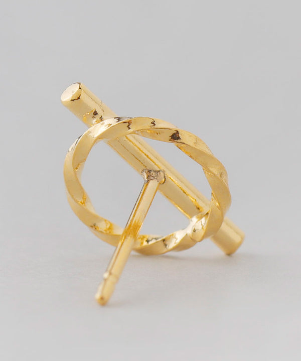 【ステンレス】ツイストラウンド×メタルバーピアス[TESHIGOTO]