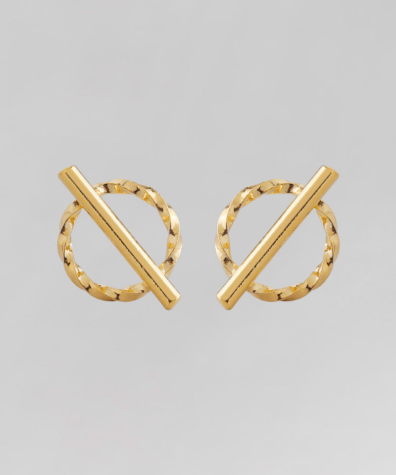 【ステンレス】ツイストラウンド×メタルバーピアス[TESHIGOTO]