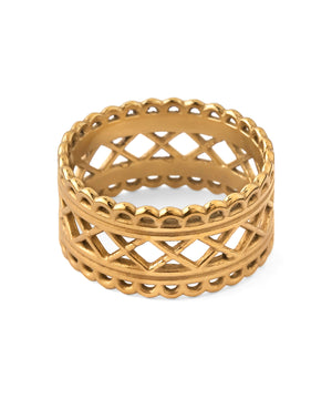 [Stainless Steel] Lace-Style Ring [TESHIGOTO]