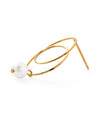 [Stainless Steel] Pearl & Loop Design Pierced Earrings [TESHIGOTO]