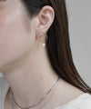 [Stainless Steel] Pearl & Loop Design Pierced Earrings [TESHIGOTO]
