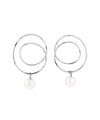 [Stainless Steel] Pearl & Loop Design Pierced Earrings [TESHIGOTO]