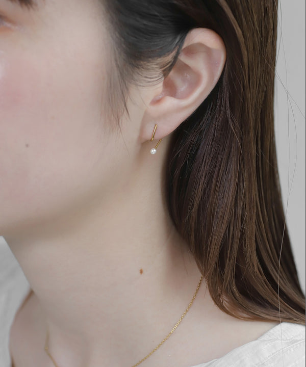 【Stainless Steel】Pearl Pierced Earrings [TESHIGOTO]