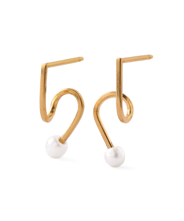 【Stainless Steel】Pearl Pierced Earrings [TESHIGOTO]