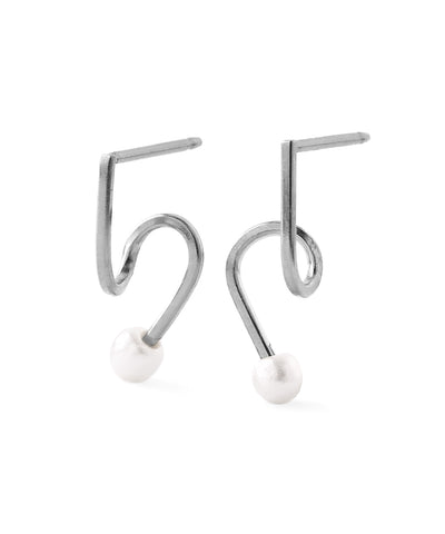 【Stainless Steel】Pearl Pierced Earrings [TESHIGOTO]