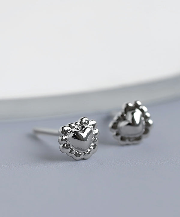 [Stainless Steel] Heart Earrings [TESHIGOTO]