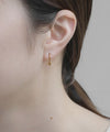 [Stainless Steel] Heart Charm Hoop Earrings [TESHIGOTO]