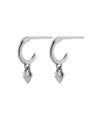 [Stainless Steel] Heart Charm Hoop Earrings [TESHIGOTO]