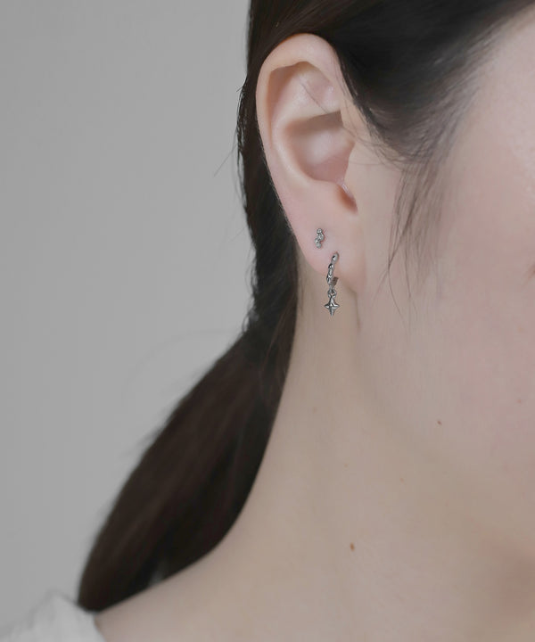 [Stainless Steel] Star Charm Hoop Earrings [TESHIGOTO]