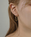 [Stainless Steel] Twist Line Hoop Earrings [TESHIGOTO]