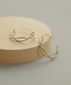 [Stainless Steel] Twist Line Hoop Earrings [TESHIGOTO]