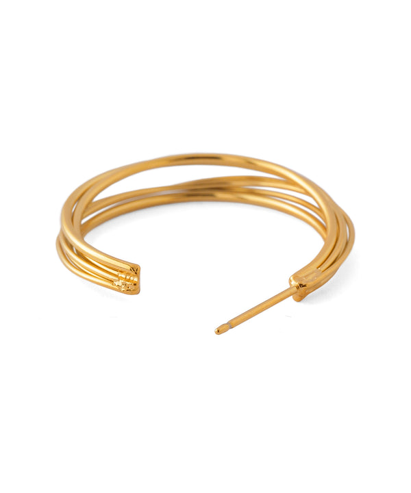 [Stainless Steel] Multi-Line Hoop Earrings [TESHIGOTO]