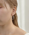 [Stainless Steel] Multi-Line Hoop Earrings [TESHIGOTO]