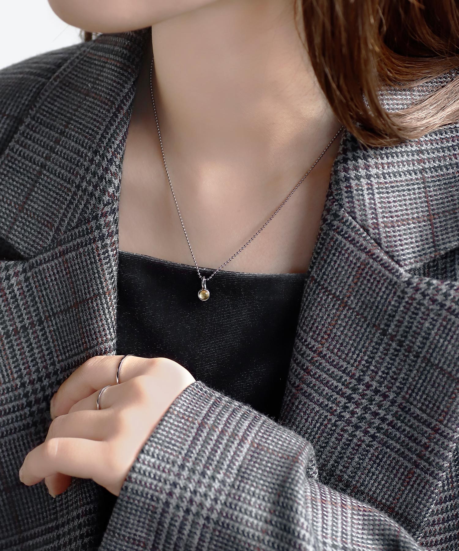 ANEMONE】【ステンレス】誕生石2WAYネックレス｜アネモネ