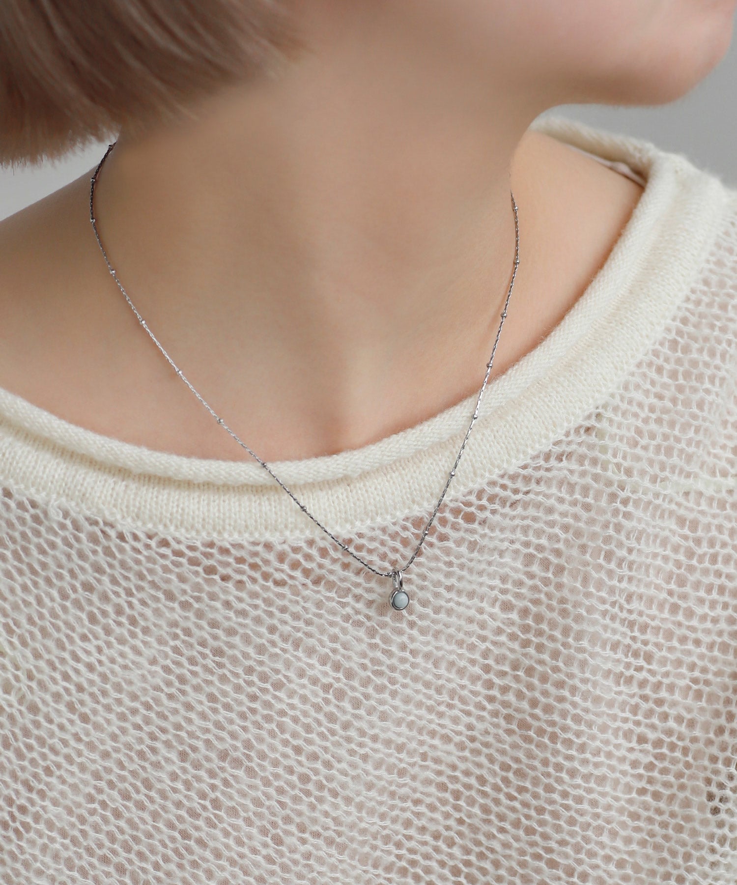 985　アネモネ ANEMONE】【ステンレス】誕生石2WAYネックレス｜アネモネ