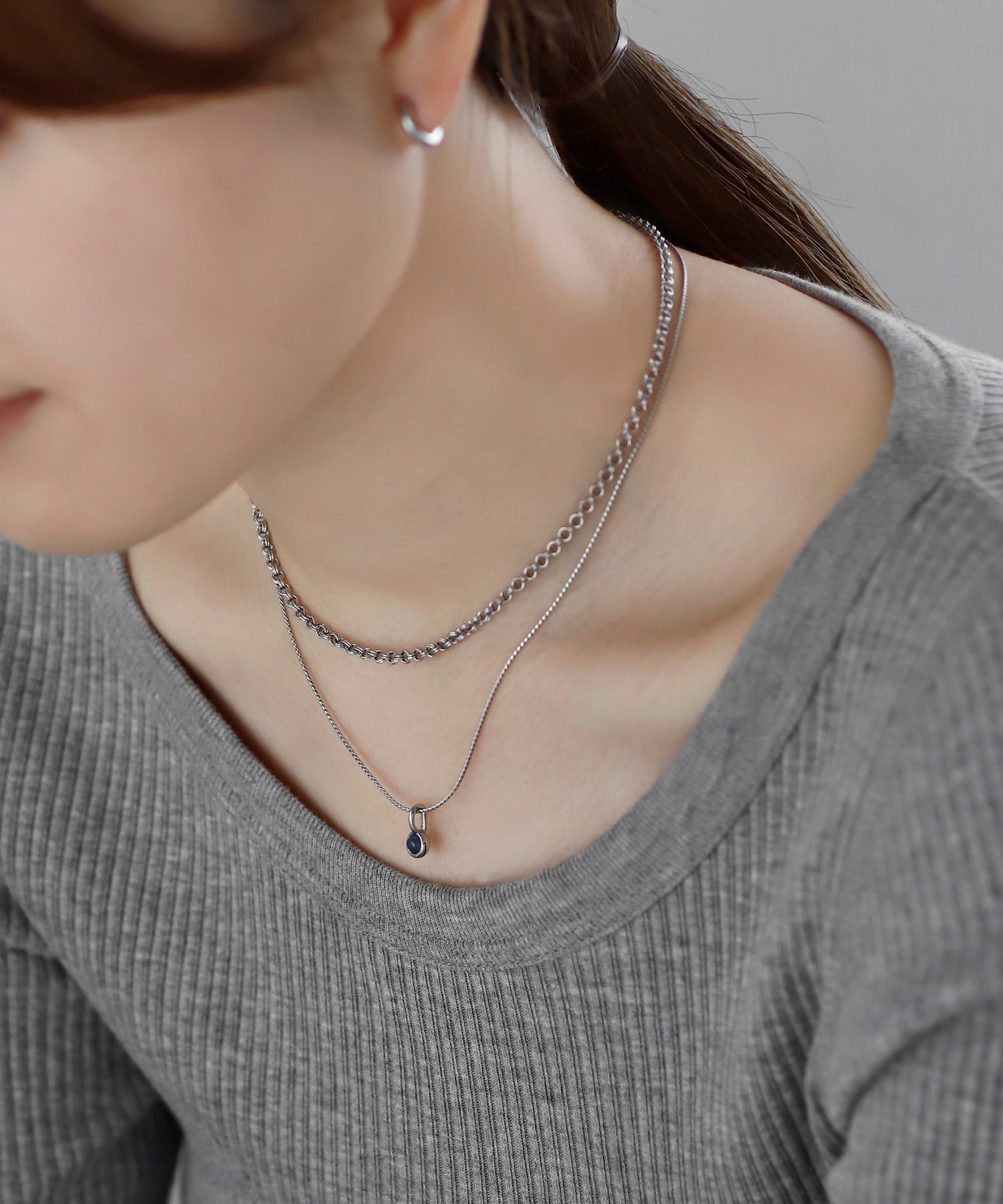 985　アネモネ ANEMONE】【ステンレス】誕生石2WAYネックレス｜アネモネ