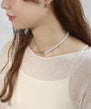 [Stainless Steel] Pearl x Chain Mantel Choker