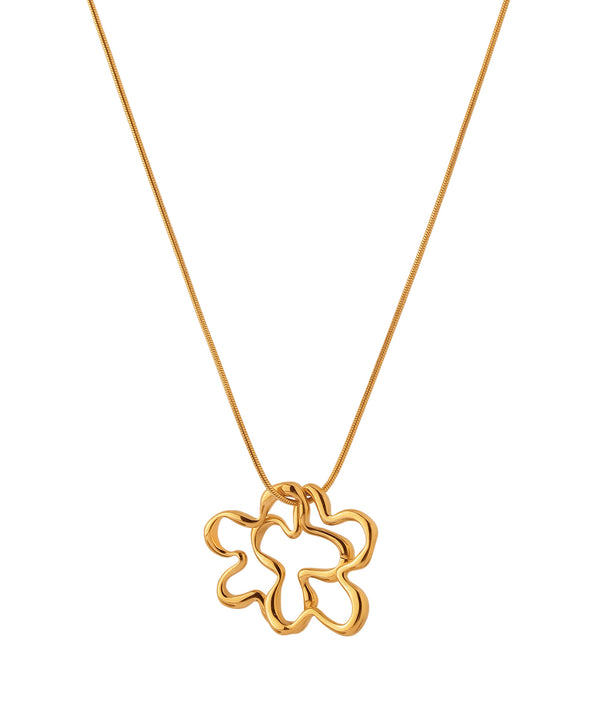 【ステンレス】ダブルフラワーネックレス