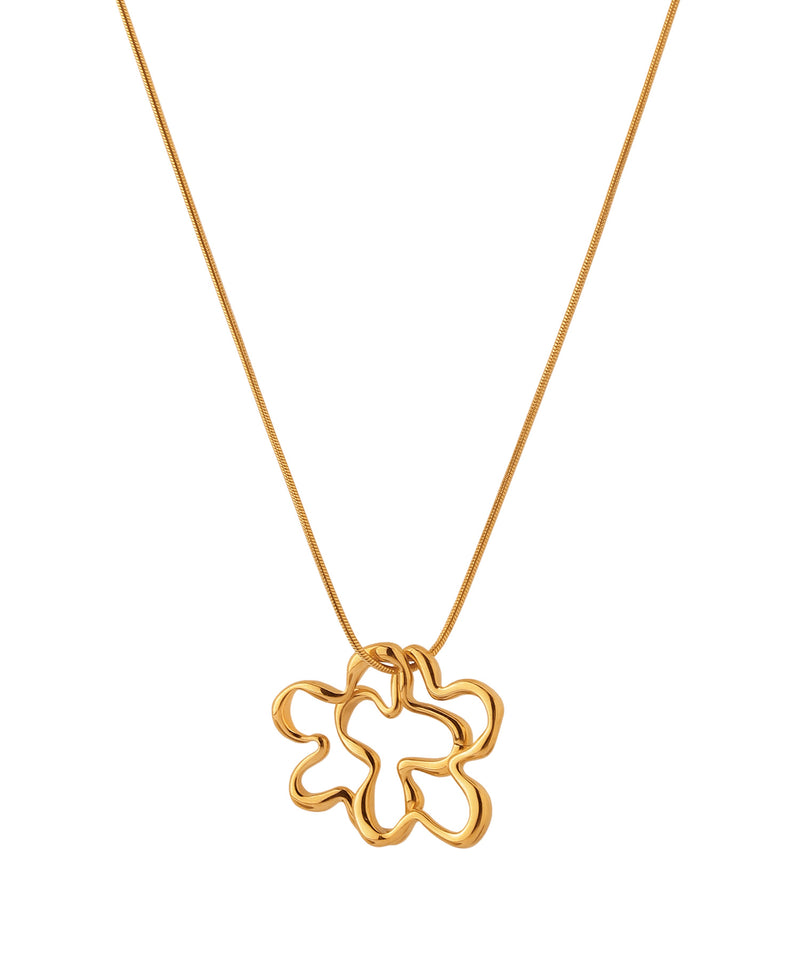 【ステンレス】ダブルフラワーネックレス