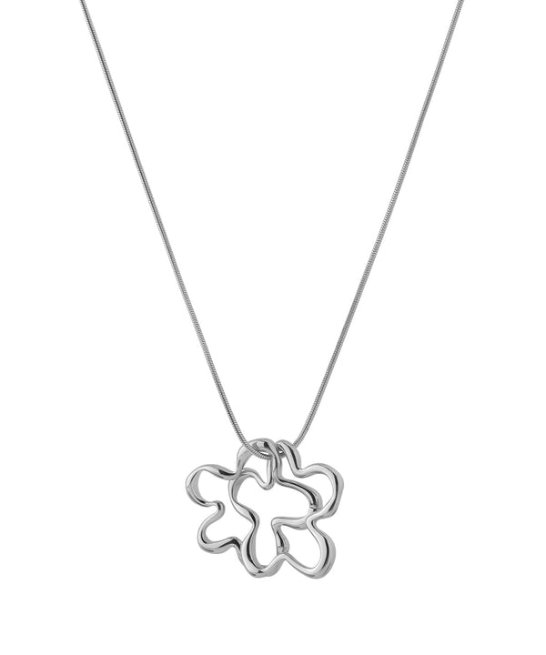 【ステンレス】ダブルフラワーネックレス