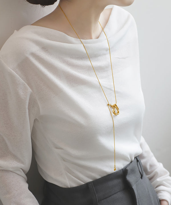 【ステンレス】ダブルハートネックレス