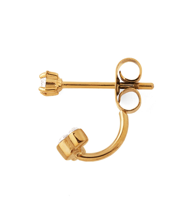 【ステンレス】ビジューバックキャッチピアス