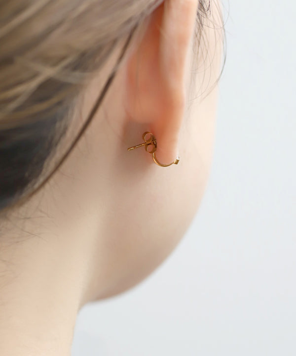 【ステンレス】ビジューバックキャッチピアス