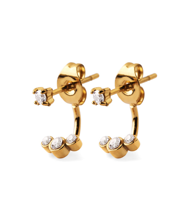 【ステンレス】ビジューバックキャッチピアス