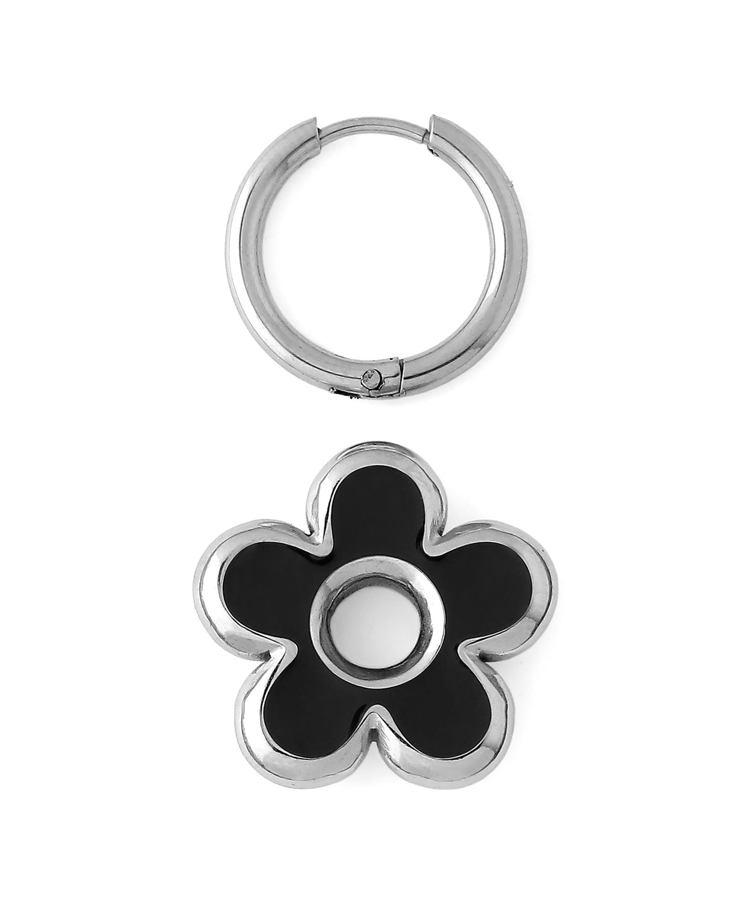 ANEMONE】【ステンレス】フラワー2WAYフープピアス｜アネモネ