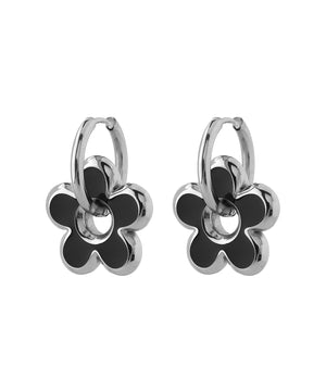 【ステンレス】フラワー2WAYフープピアス