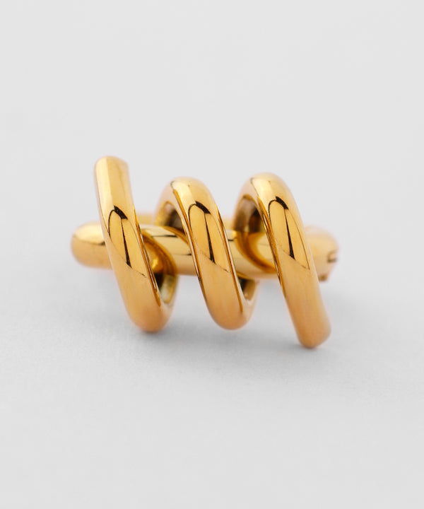 コイルデザインフープピアス[ステンレス][Ownideal]