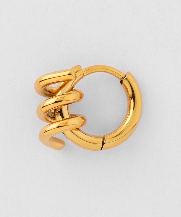 コイルデザインフープピアス[ステンレス][Ownideal]