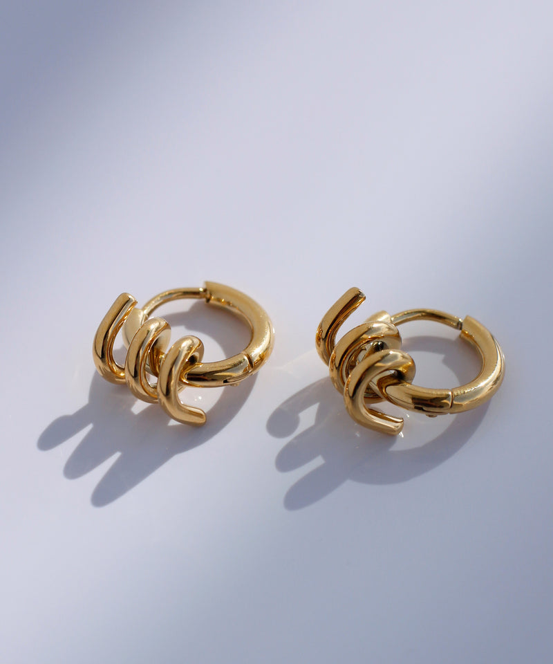 コイルデザインフープピアス[ステンレス][Ownideal]