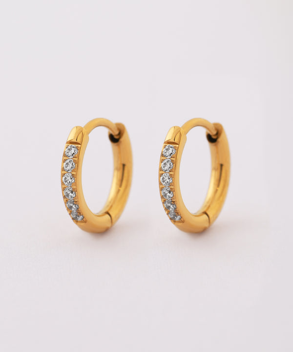 ビジューフープピアス[ステンレス][Basic]