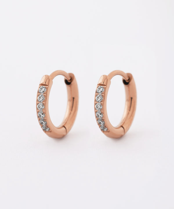 ビジューフープピアス[ステンレス][Basic]