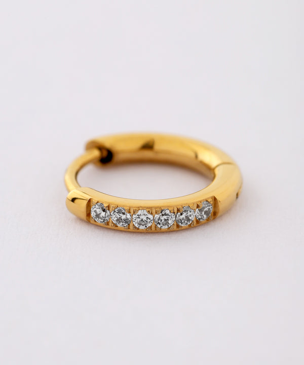ビジューフープピアス[ステンレス][Basic]