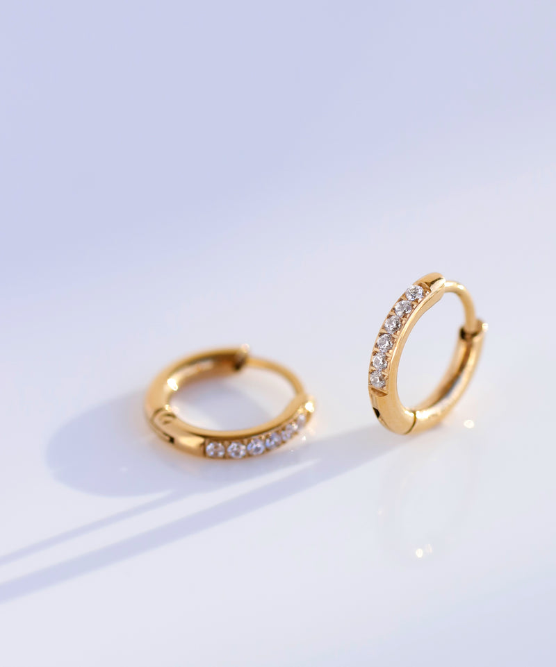 ビジューフープピアス[ステンレス][Basic]