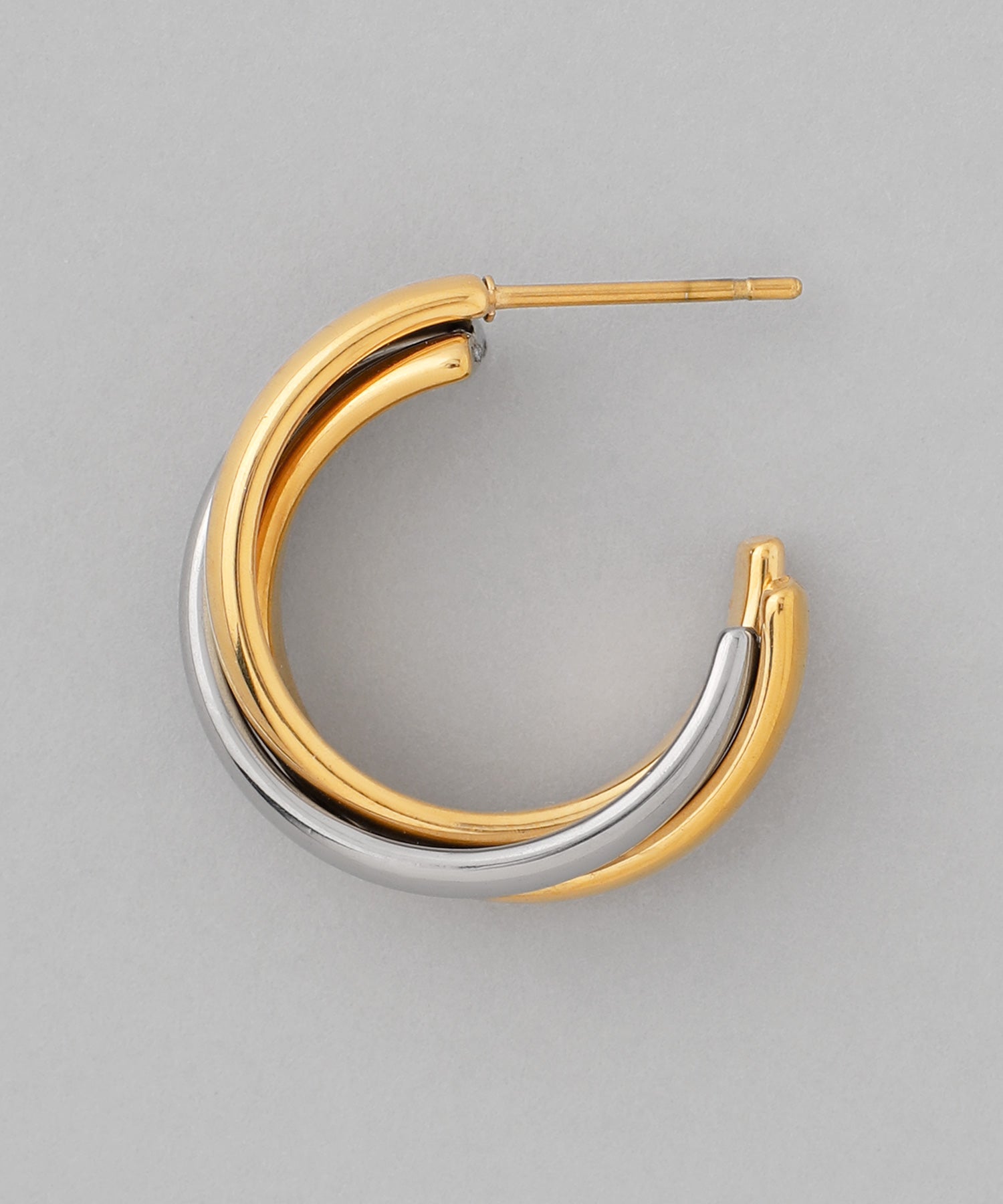 mimi33】【ステンレスIP】コンビカラーフープピアス[Ownideal