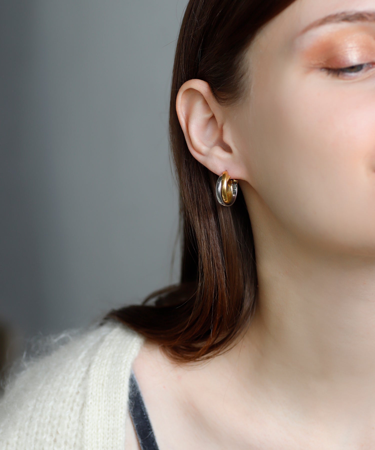 mimi33】【ステンレスIP】コンビカラーフープピアス[Ownideal