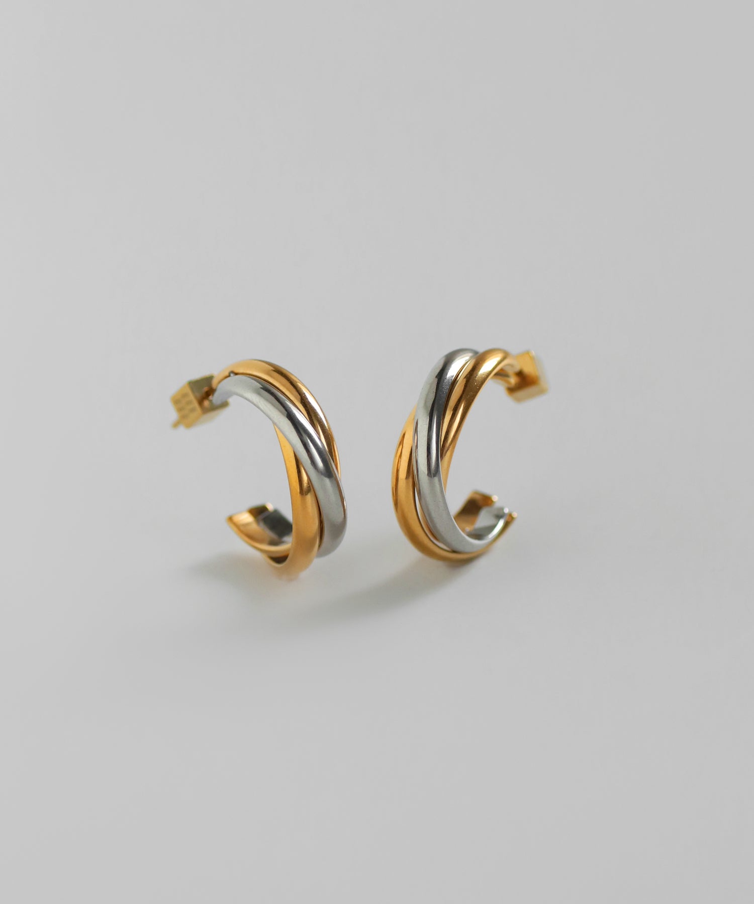 mimi33】【ステンレスIP】コンビカラーフープピアス[Ownideal