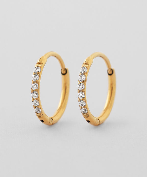 ビジューフープピアス[ステンレス][Basic]
