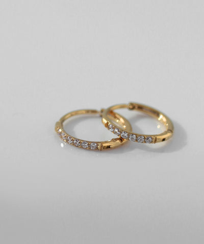 ビジューフープピアス[ステンレス][Basic]