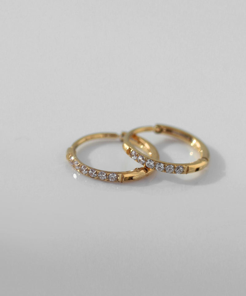 ビジューフープピアス[ステンレス][Basic]