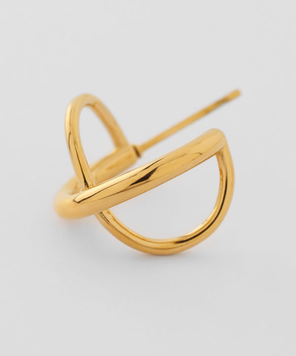 クロスラインフープピアス[ステンレス][Sheerchic]